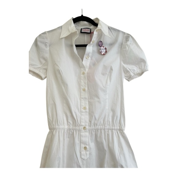 Fiorucci White button down elastic waist romper size 40 IT/4 US NWT Cotton - Picture 2 of 11